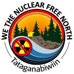 We the Nuclear Free North logo - Tataganabiwiin (looking far ahead into the future)